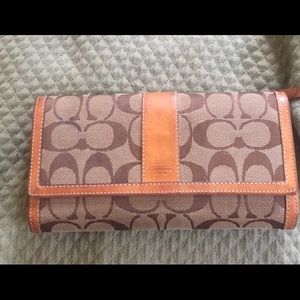 Coach Tan signature large wallet
